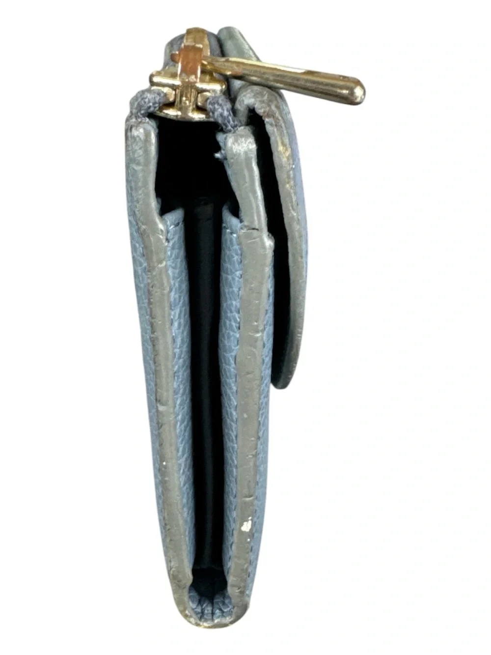 FURLA Blue/Gray Leather Flap/Corner Zip Wallet